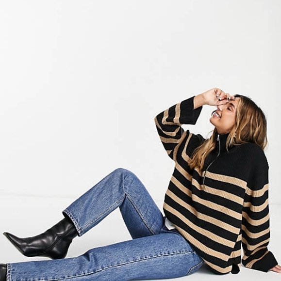 & other stories striped zip pullover - Picture 2 of 6